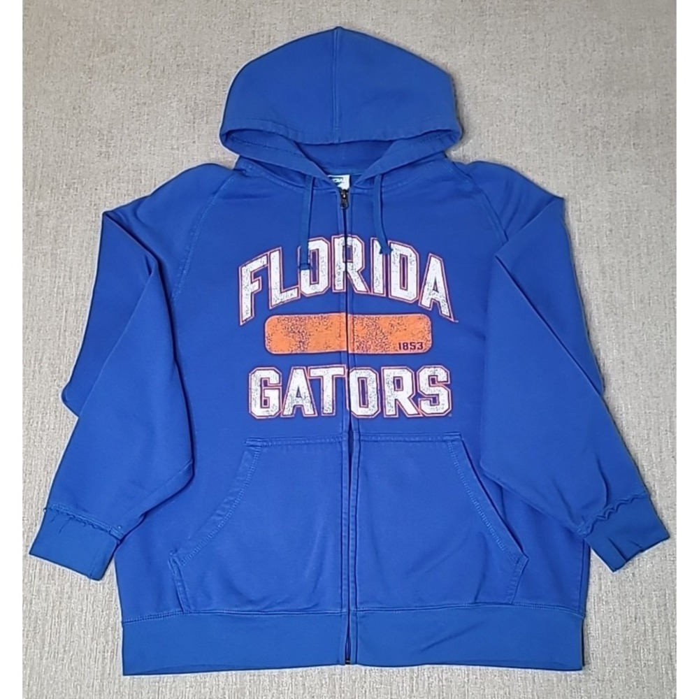 NCAA UF Florida Gators Hoodie Full Zip Sweatshirt Mens XL Blue‎ Orange Y2K